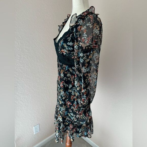 NWT Anthropologie Saison de la fleur  floral dress with lace insert. 90s y2k S-M - Picture 12 of 16